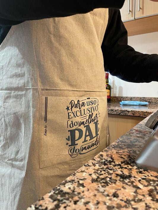 Father's Day Apron - "Para uso exclusivo do melhor pai do mundo"