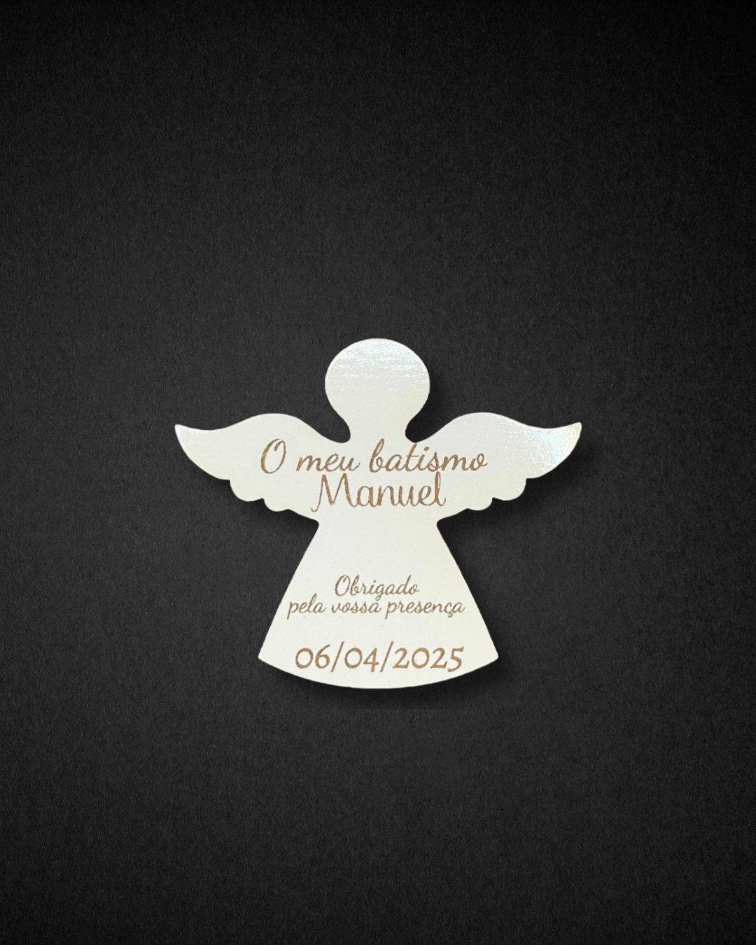 Lembrança em forma de anjo Batismo/ Comunhão/ Profissão de fé