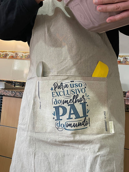Father's Day Apron - "Para uso exclusivo do melhor pai do mundo"