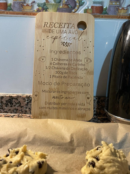 Tábua com mensagem para avó