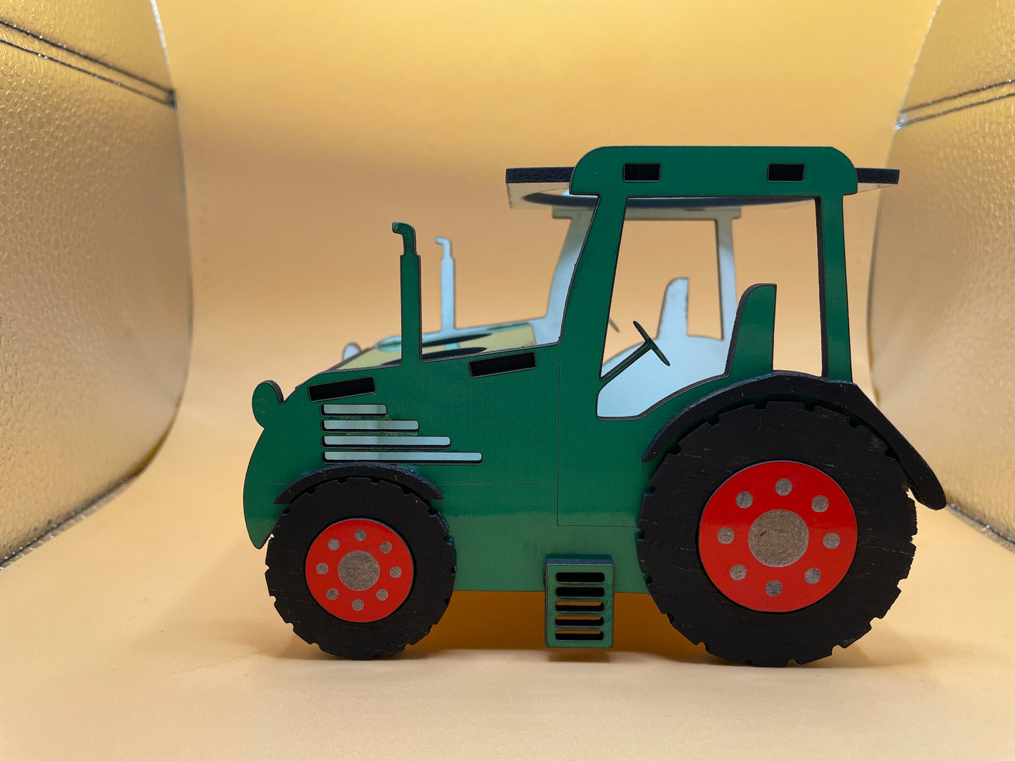 Tractor shaped wine bottle holder