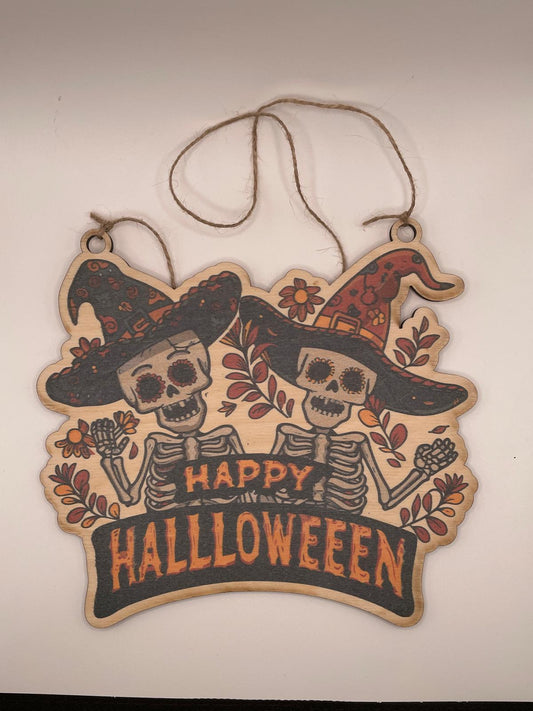 Sinal de porta de Halloween