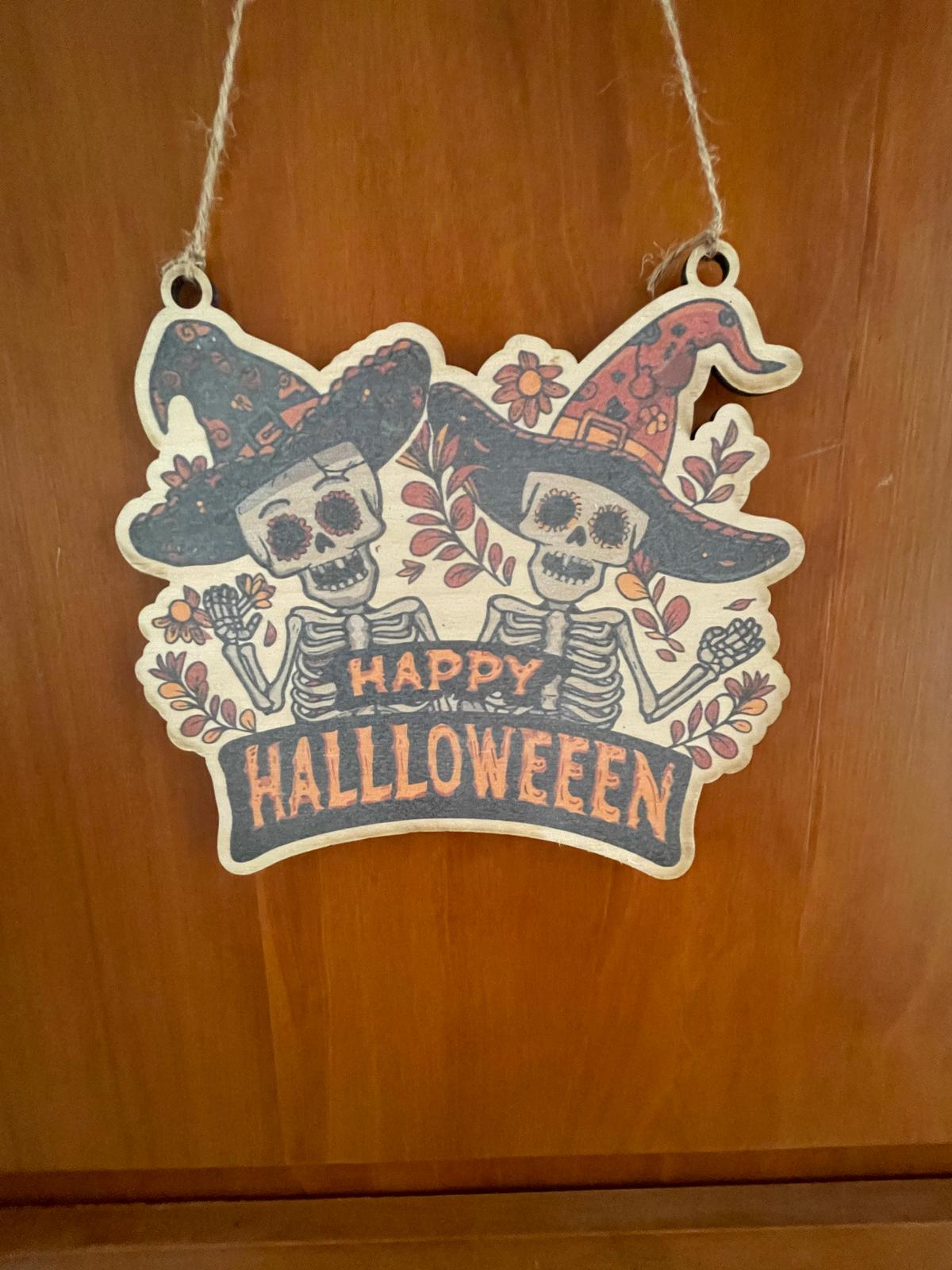 Sinal de porta de Halloween