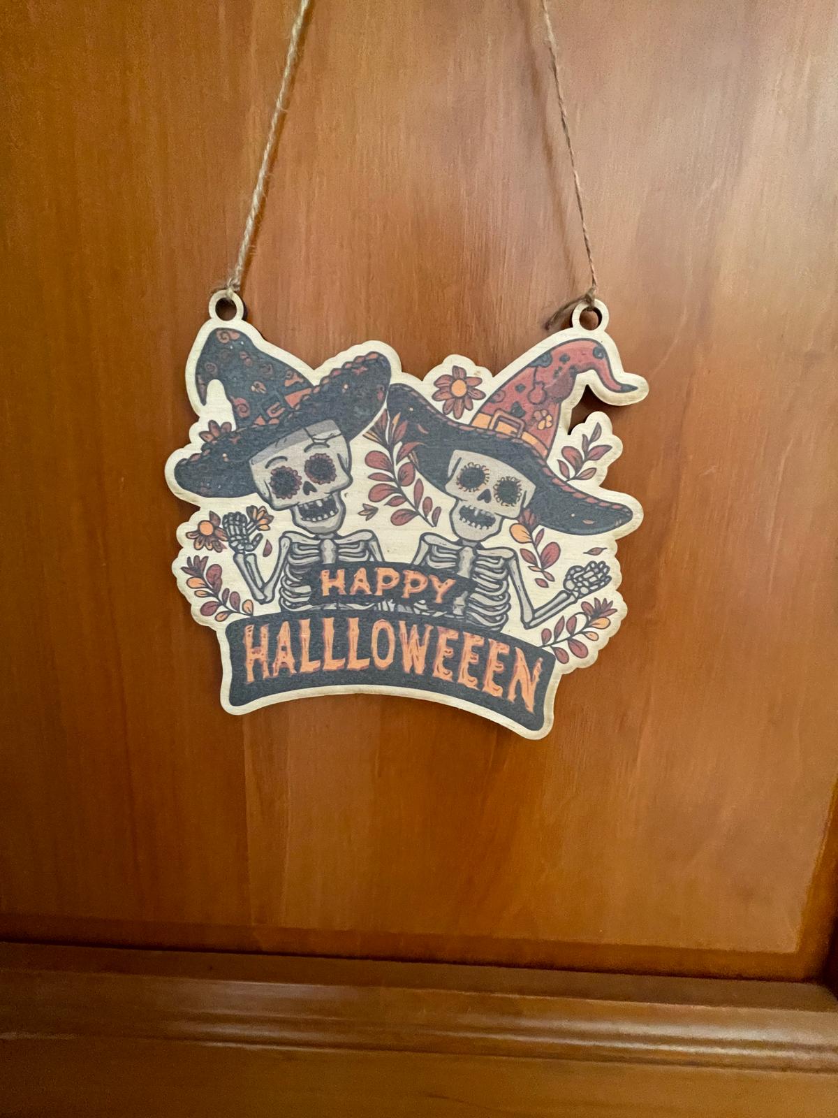 Sinal de porta de Halloween