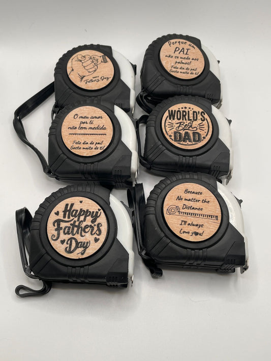 Father's Day tape measure with phrases