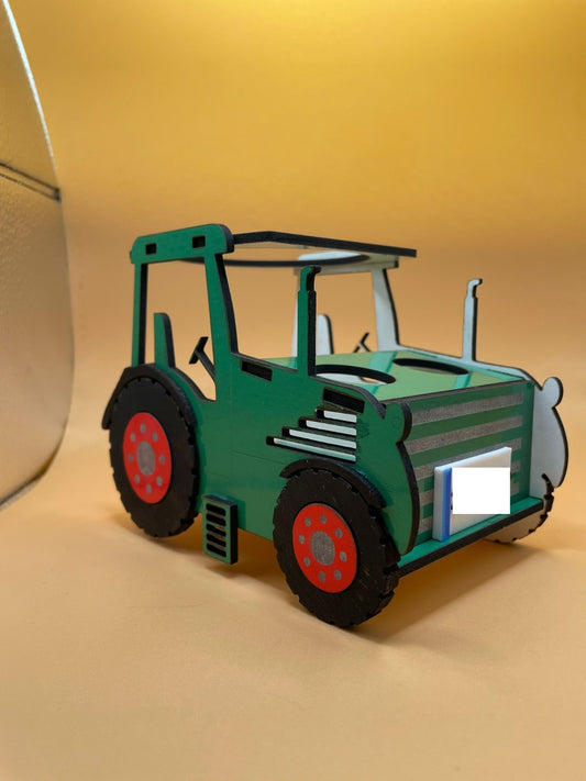 Tractor shaped wine bottle holder