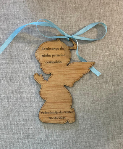 Lembrança de comunhão em forma de anjo
